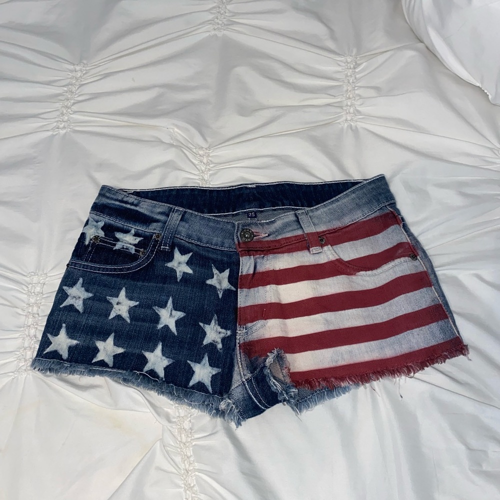 Carmar Jean Shorts size 25 American flag